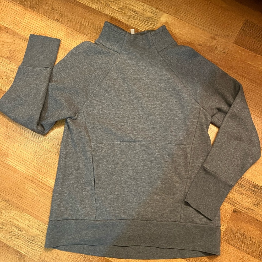 Gray High-Neck Sweatshirt